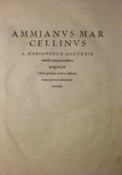 Title page of the 1533 Augsburg edition of Ammianus Marcellinus.