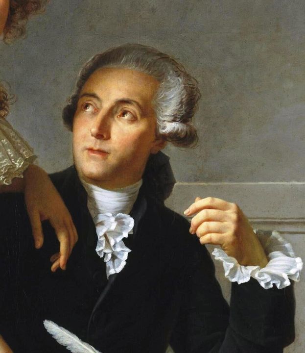 Antoine Lavoisier, detail of Jacques-Louis David's portrait (1788).