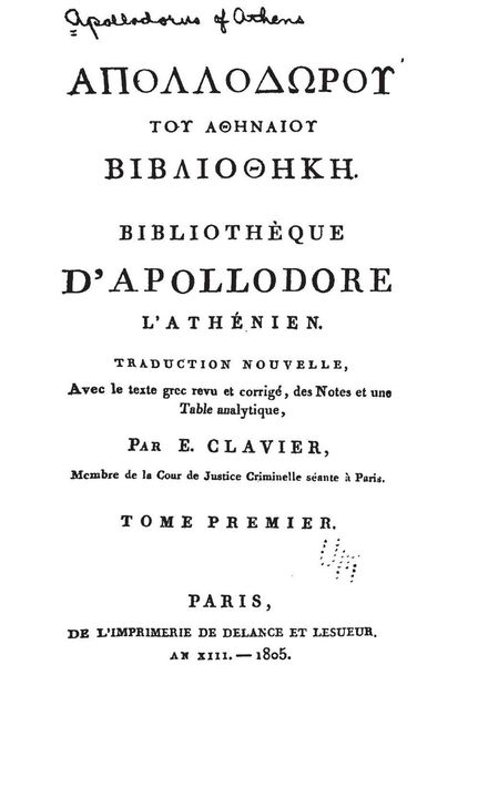 Bibliotheke des Apollodor (Bibliotheca (Pseudo-Apollodorus))