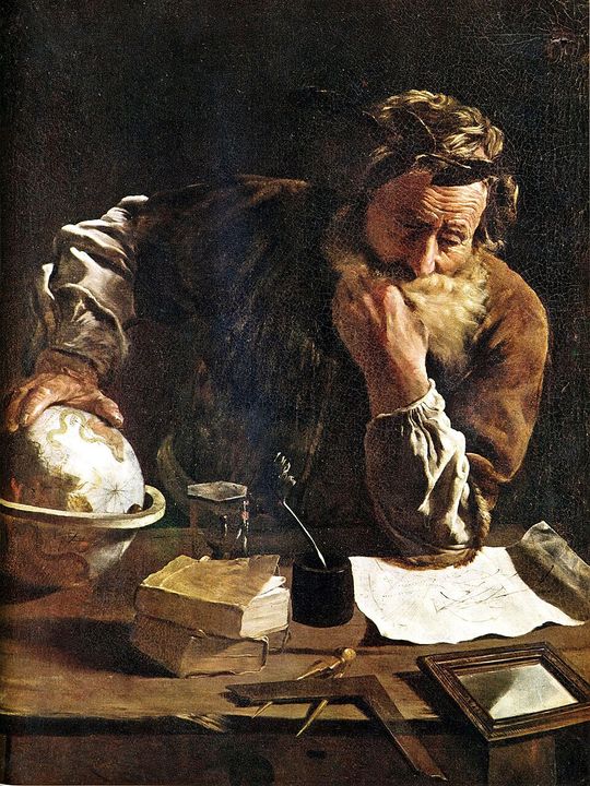Archimedes as imagined by Domenico Fetti (1620).