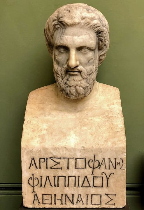 Posthumous or imagined likeness of Aristophanes.