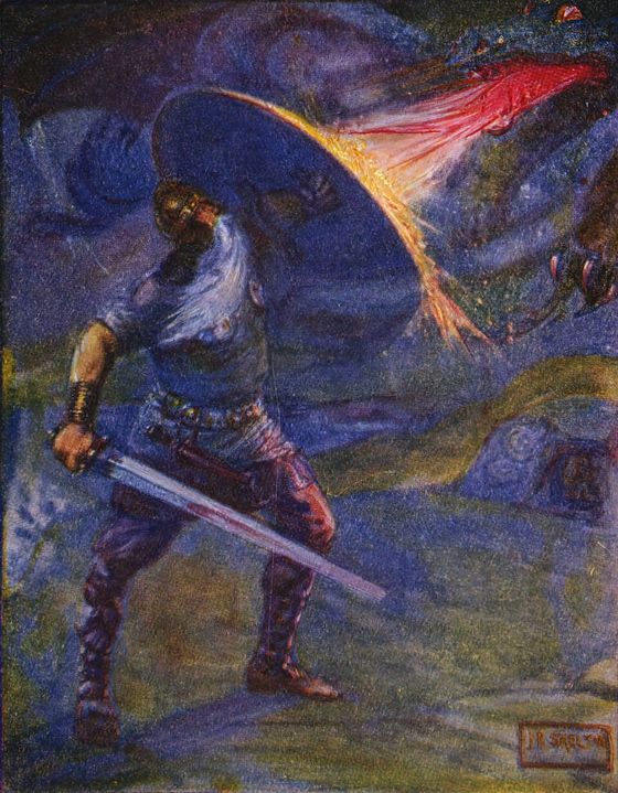 Beowulf and the dragon (Beowulf)