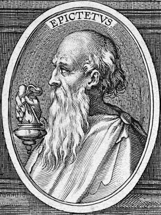 Epictetus as imagined in an engraving by Theodoor Galle (1605).