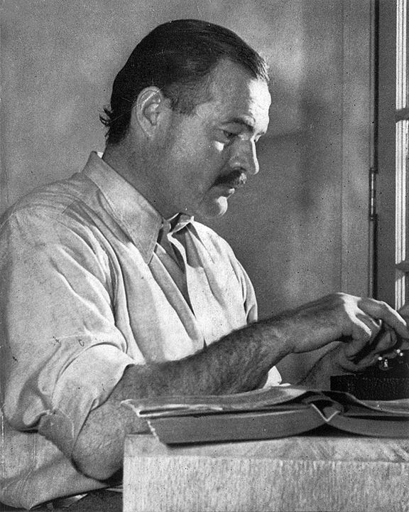 Portrait of Ernest Hemingway.