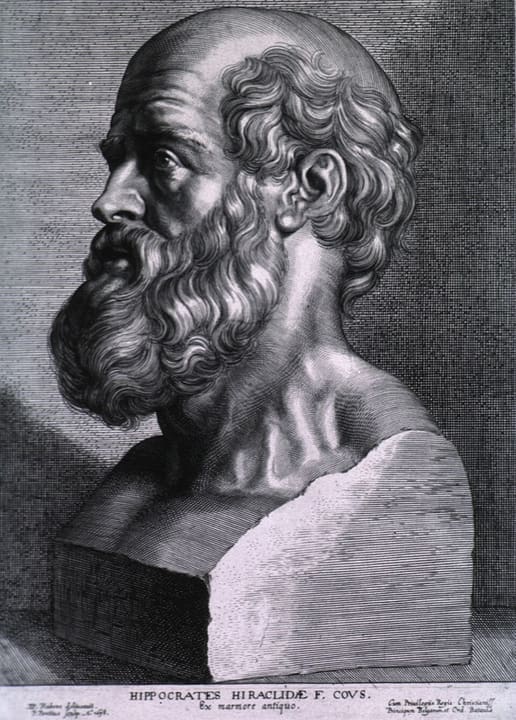 Posthumous or imagined likeness of Hippocrates.