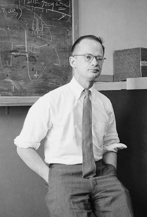 1954 Walter Pitts and a blackboard (Warren McCulloch and Walter Pitts)