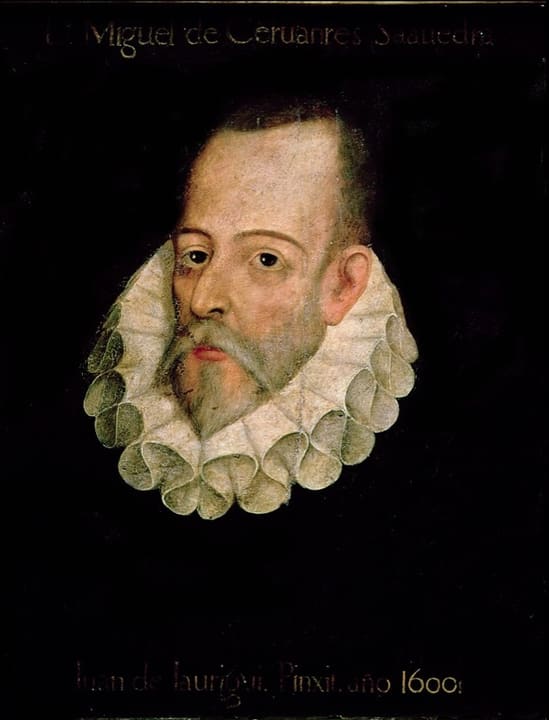 Portrait of Miguel de Cervantes.