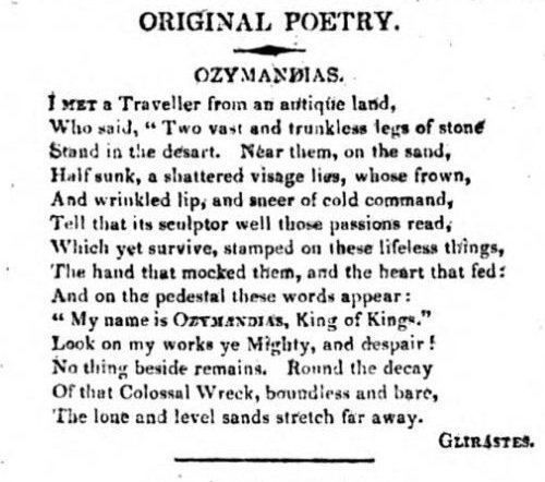 Ozymandias The Examiner 1818 (Ozymandias)