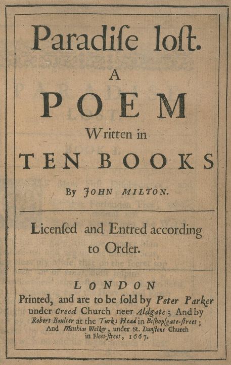 Houghton EC65.M6427P.1667aa - Paradise Lost, 1667 (Paradise Lost)