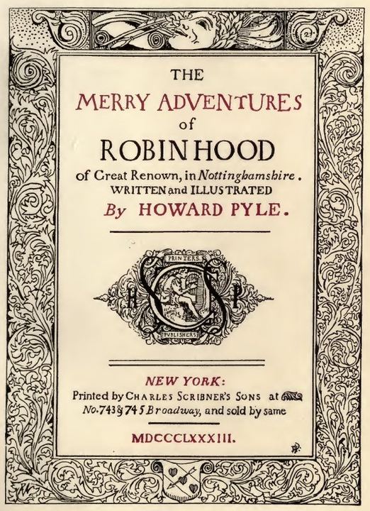 1883 decorative title page (The Merry Adventures of Robin Hood)