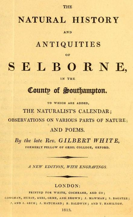 White's Selborne 1813 title page (detail) (The Natural History of Selborne)