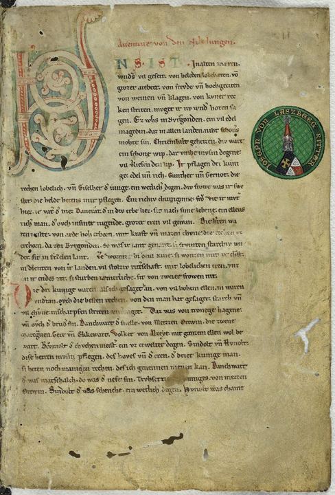 Nibelungenlied manuscript-c f1r (The Nibelungenlied)