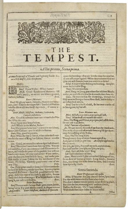 First-page-first-folio-tempest (The Tempest)