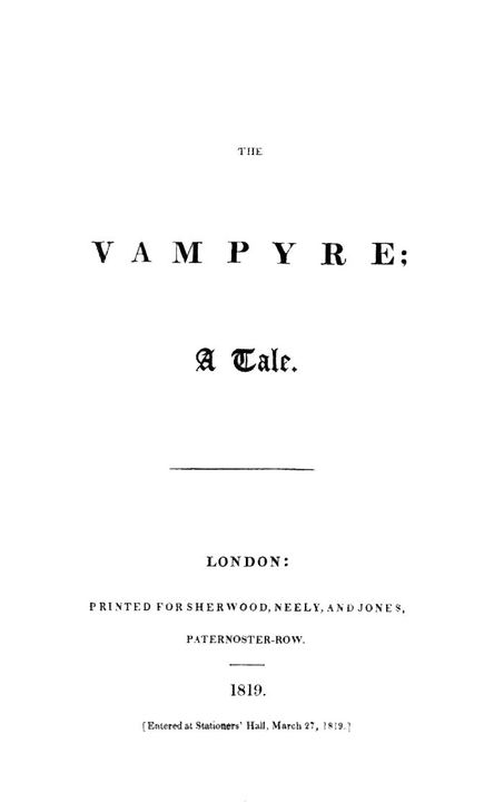 Houghton EC8.P7598.819va (A) - Vampyre, 1819 (The Vampyre)