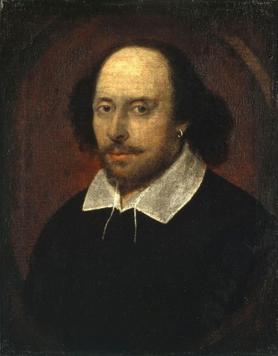 Posthumous or imagined likeness of William Shakespeare.