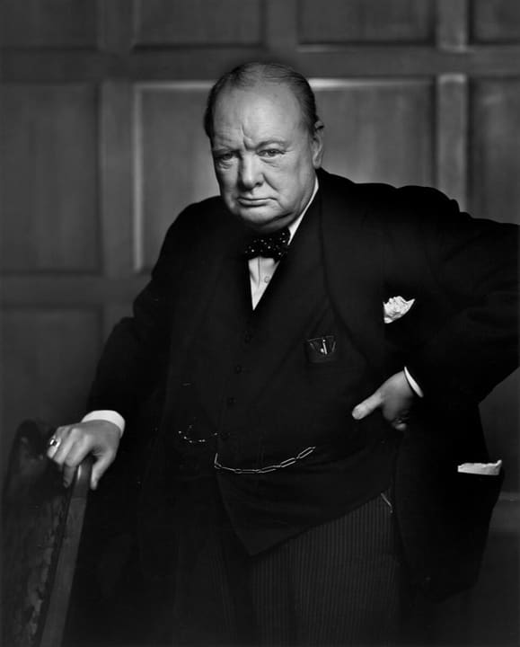 Portrait of Winston Churchill.
