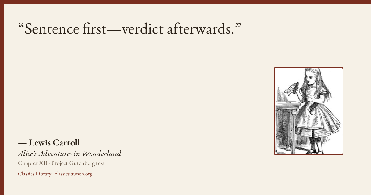 Quote card: Sentence first—verdict afterwards.
