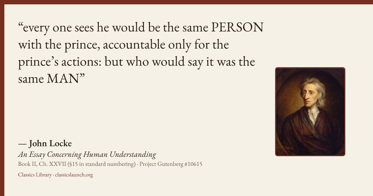 Quote card: every one sees he would be the same PERSON with the prince, accountable only for