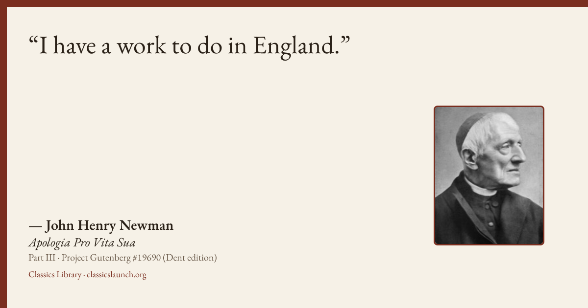 Quote card: I have a work to do in England.
