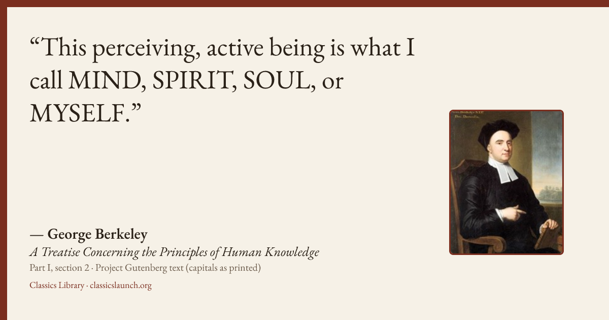 Quote card: This perceiving, active being is what I call MIND, SPIRIT, SOUL, or MYSELF.