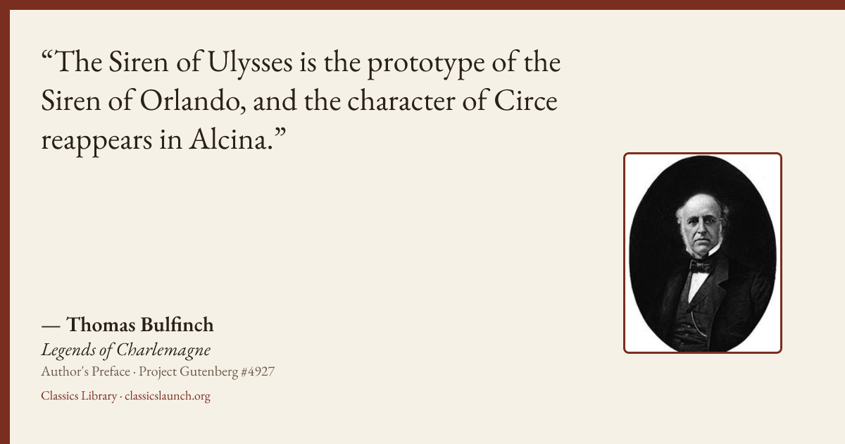 Quote card: The Siren of Ulysses is the prototype of the Siren of Orlando, and the character