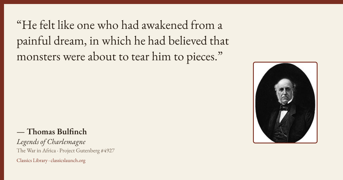 Quote card: He felt like one who had awakened from a painful dream, in which he had believed