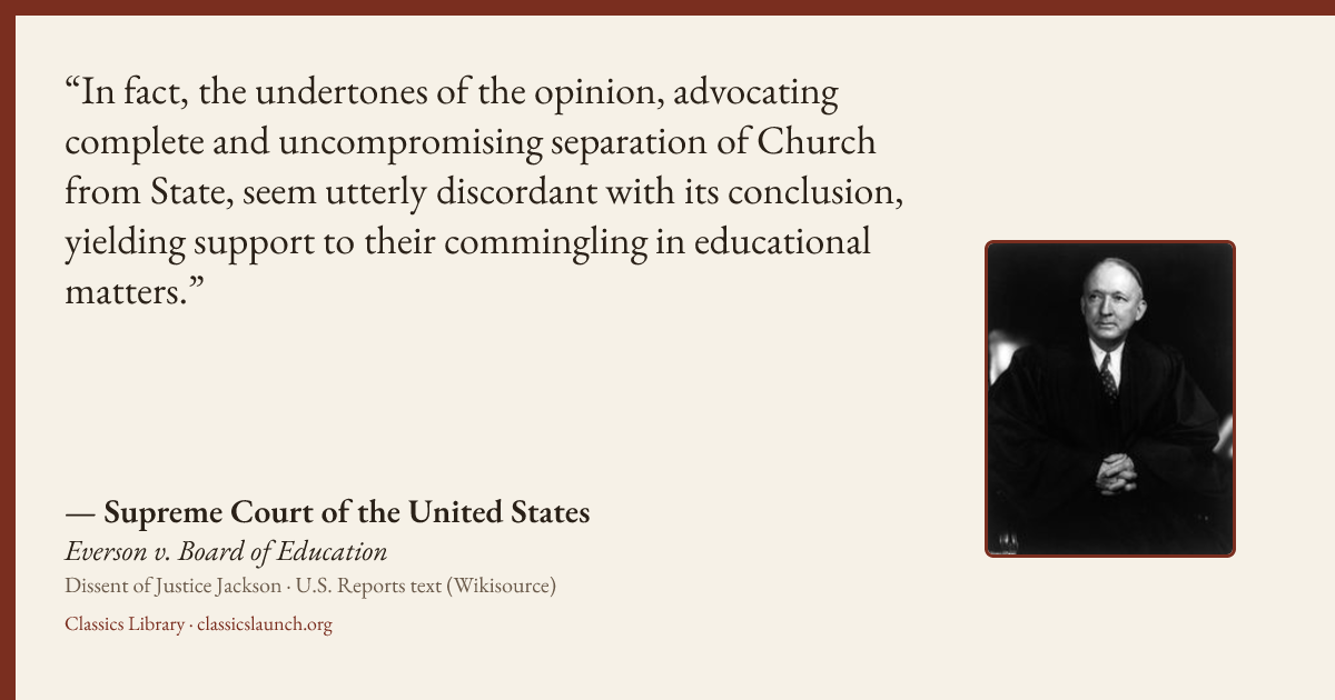 Quote card: In fact, the undertones of the opinion, advocating complete and uncompromising s