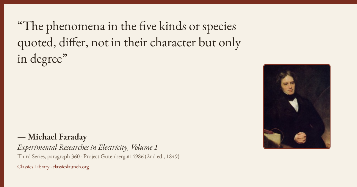 Quote card: The phenomena in the five kinds or species quoted, differ, not in their characte