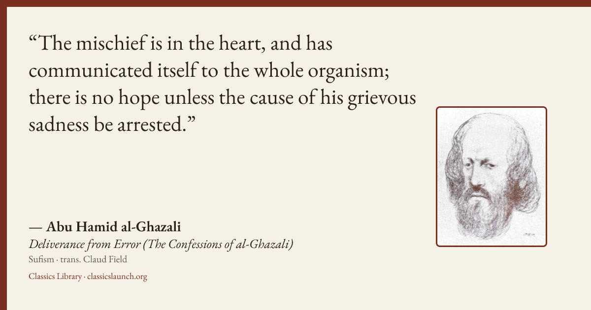 Quote card: The mischief is in the heart, and has communicated itself to the whole organism;