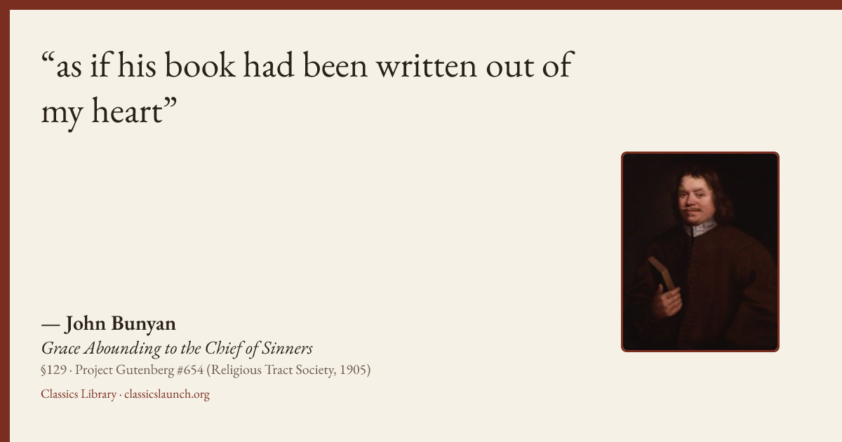 Quote card: as if his book had been written out of my heart