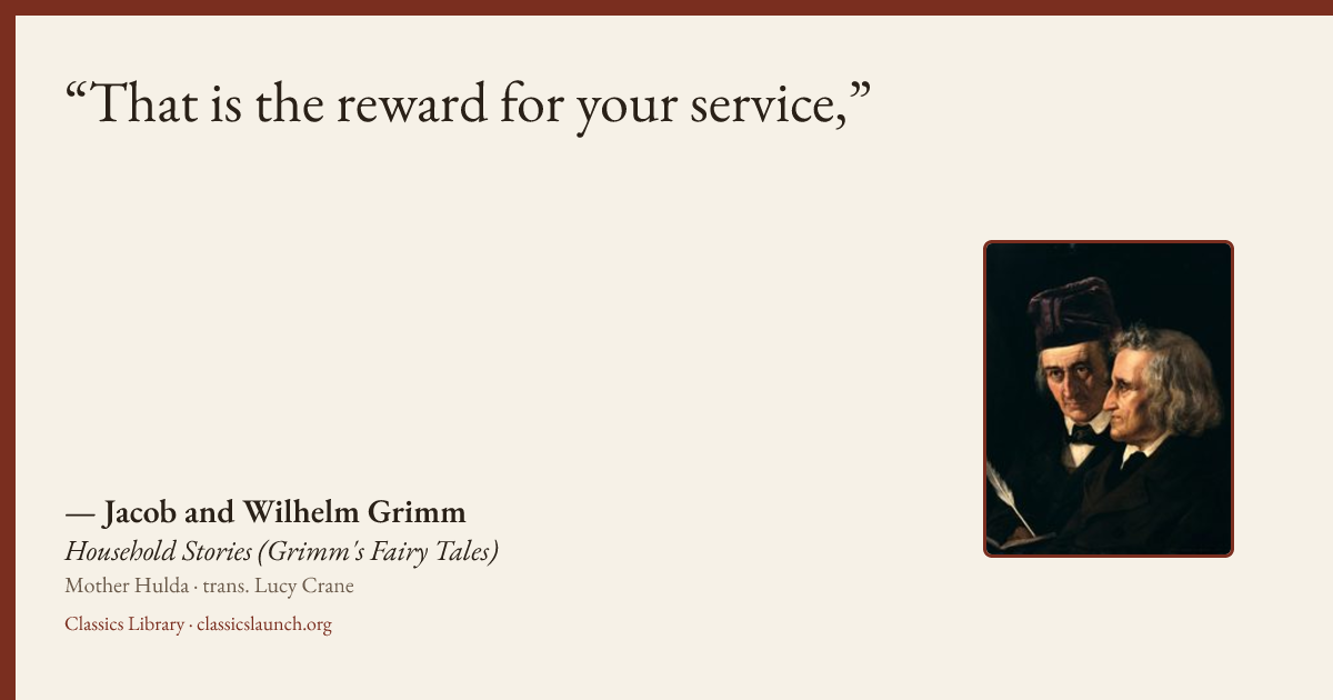 Quote card: That is the reward for your service,