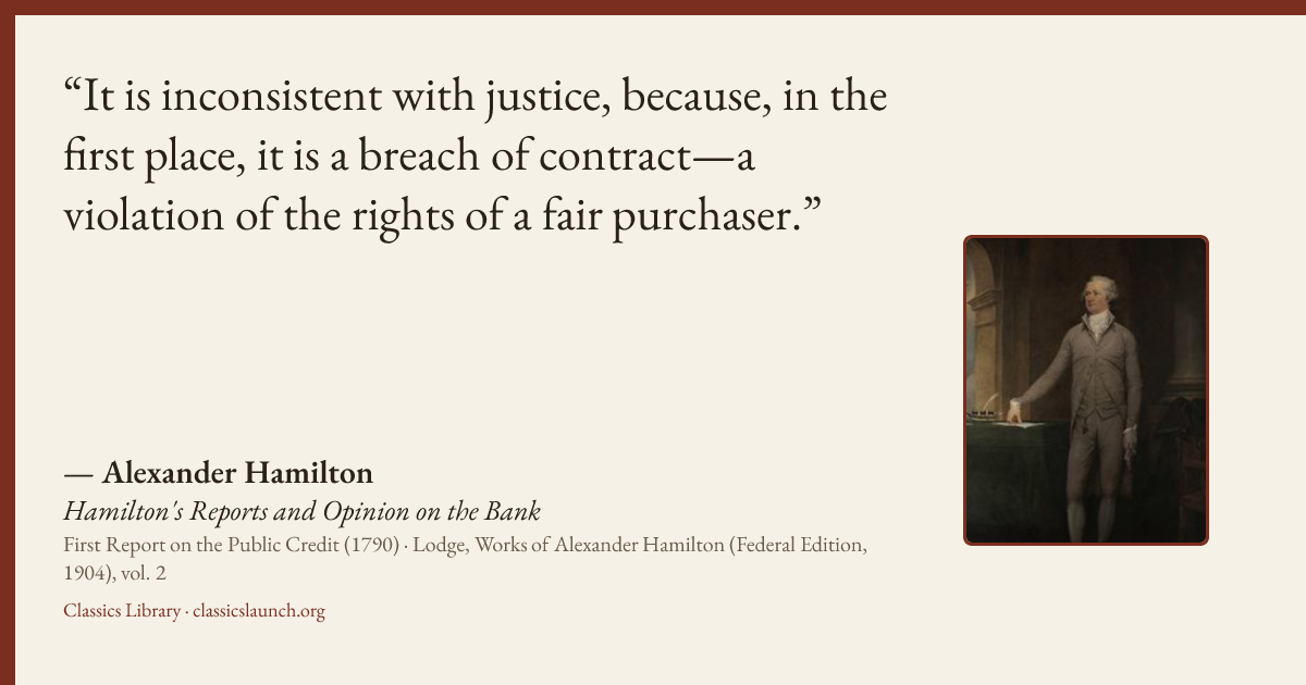 Quote card: It is inconsistent with justice, because, in the first place, it is a breach of