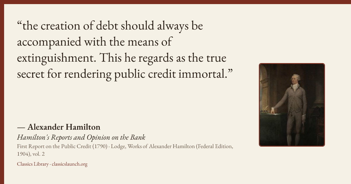 Quote card: the creation of debt should always be accompanied with the means of extinguishme