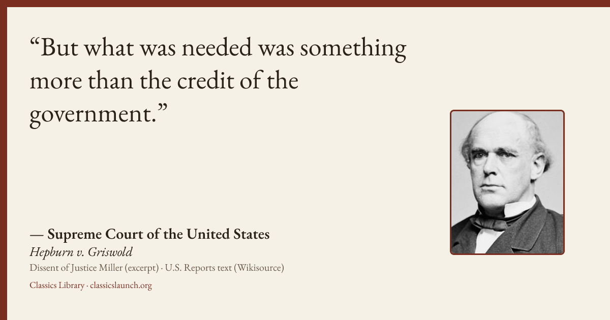 Quote card: But what was needed was something more than the credit of the government.
