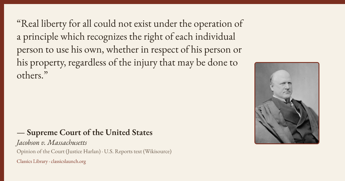 Quote card: Real liberty for all could not exist under the operation of a principle which re