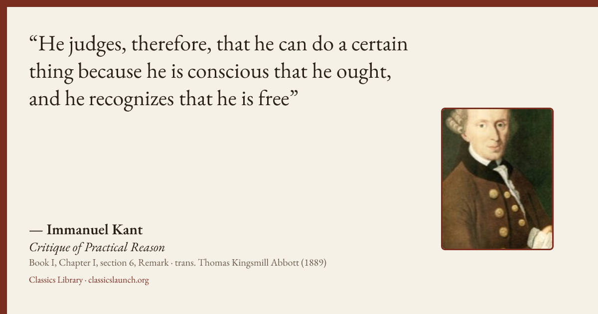 Quote card: He judges, therefore, that he can do a certain thing because he is conscious tha