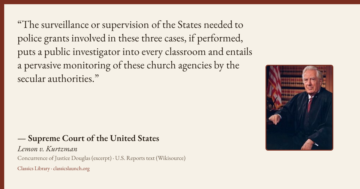 Quote card: The surveillance or supervision of the States needed to police grants involved i