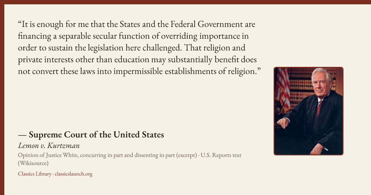 Quote card: It is enough for me that the States and the Federal Government are financing a s