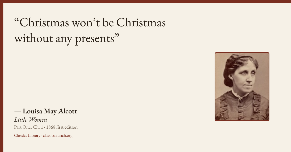 Quote card: Christmas won’t be Christmas without any presents