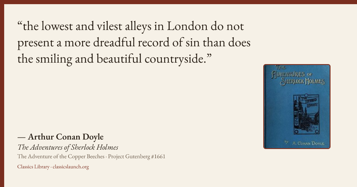 Quote card: the lowest and vilest alleys in London do not present a more dreadful record of