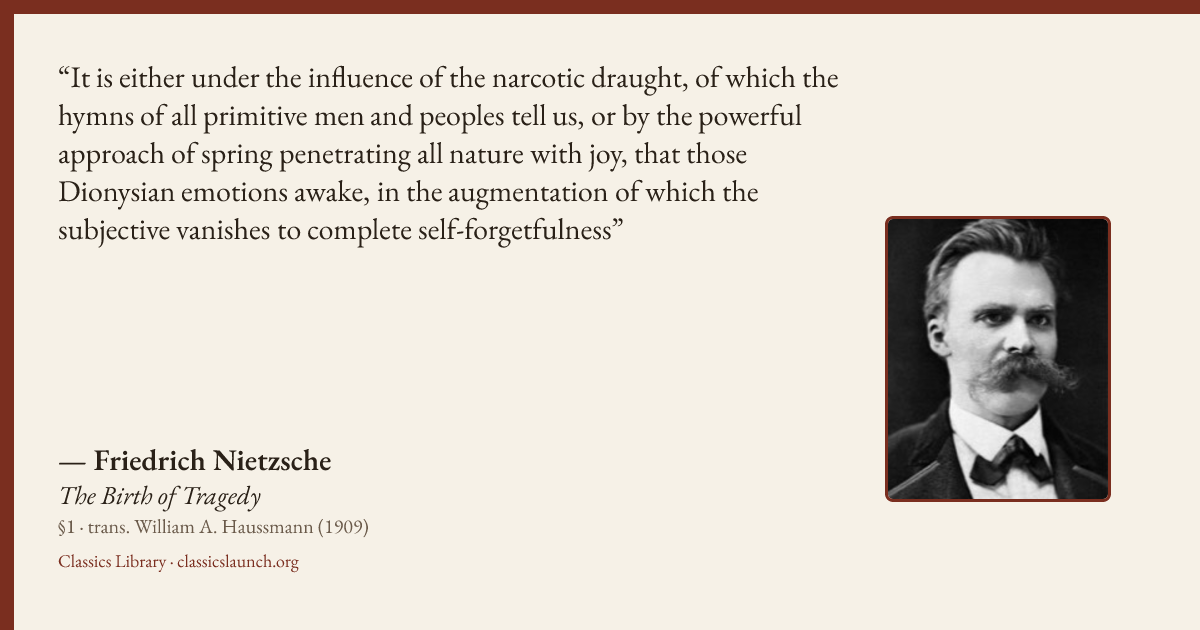 Quote card: It is either under the influence of the narcotic draught, of which the hymns of