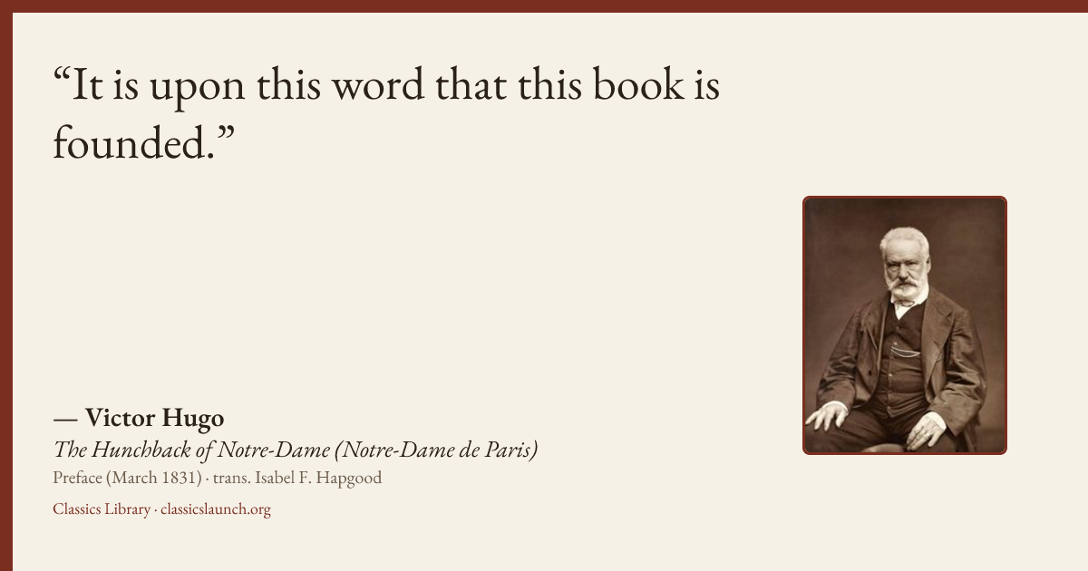Quote card: It is upon this word that this book is founded.