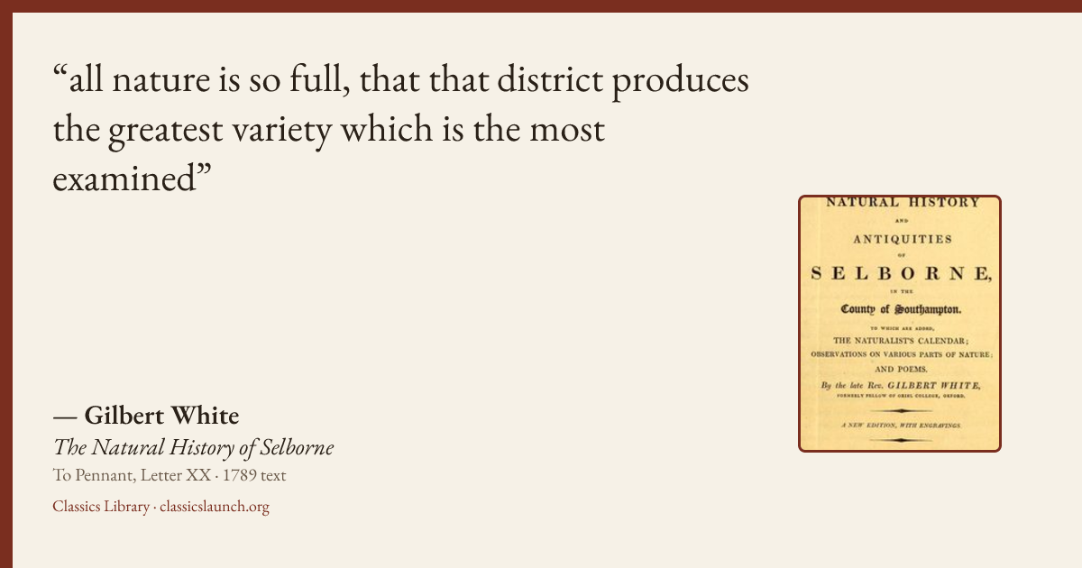 Quote card: all nature is so full, that that district produces the greatest variety which is