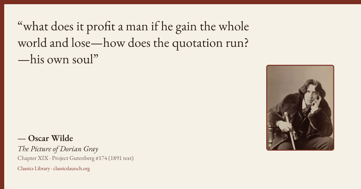Quote card: what does it profit a man if he gain the whole world and lose—how does the quota