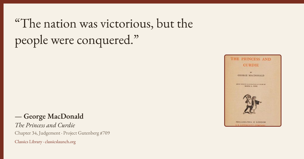 Quote card: The nation was victorious, but the people were conquered.