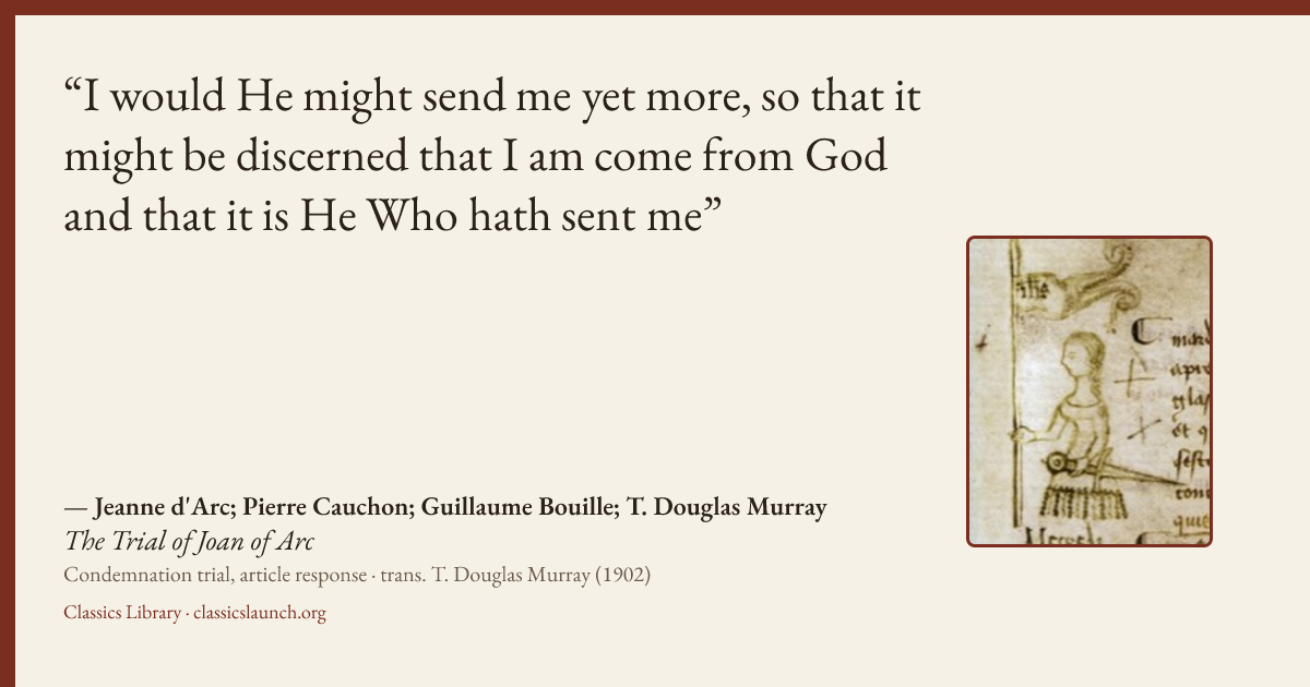 Quote card: I would He might send me yet more, so that it might be discerned that I am come