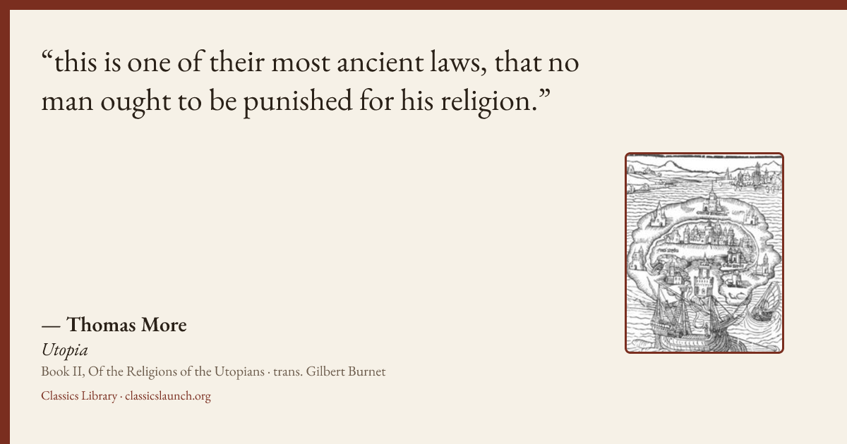 Quote card: this is one of their most ancient laws, that no man ought to be punished for his