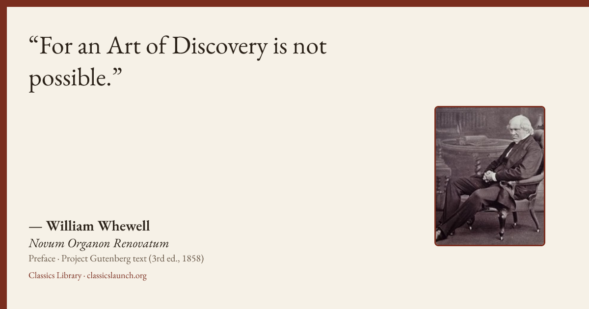 Quote card: For an Art of Discovery is not possible.